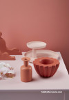 pink colour palette, table display, interior styling, pink paint, Resene Glorious, table, tone
