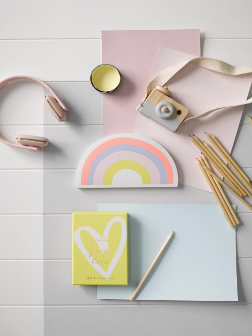 kids, pink, study, flatlay