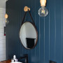 bathroom, ensuite, blue bathroom, tounge and groove walls, blue feature wall