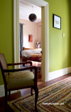 green, hallway, hall, entranceway, peach, citron