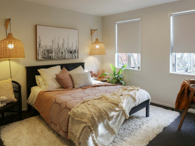 Kelly transforms a sea of vanilla into an art-inspired masterpiece