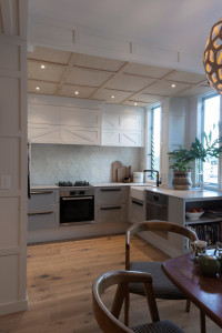 Kelly transforms a sea of vanilla into an art-inspired masterpiece