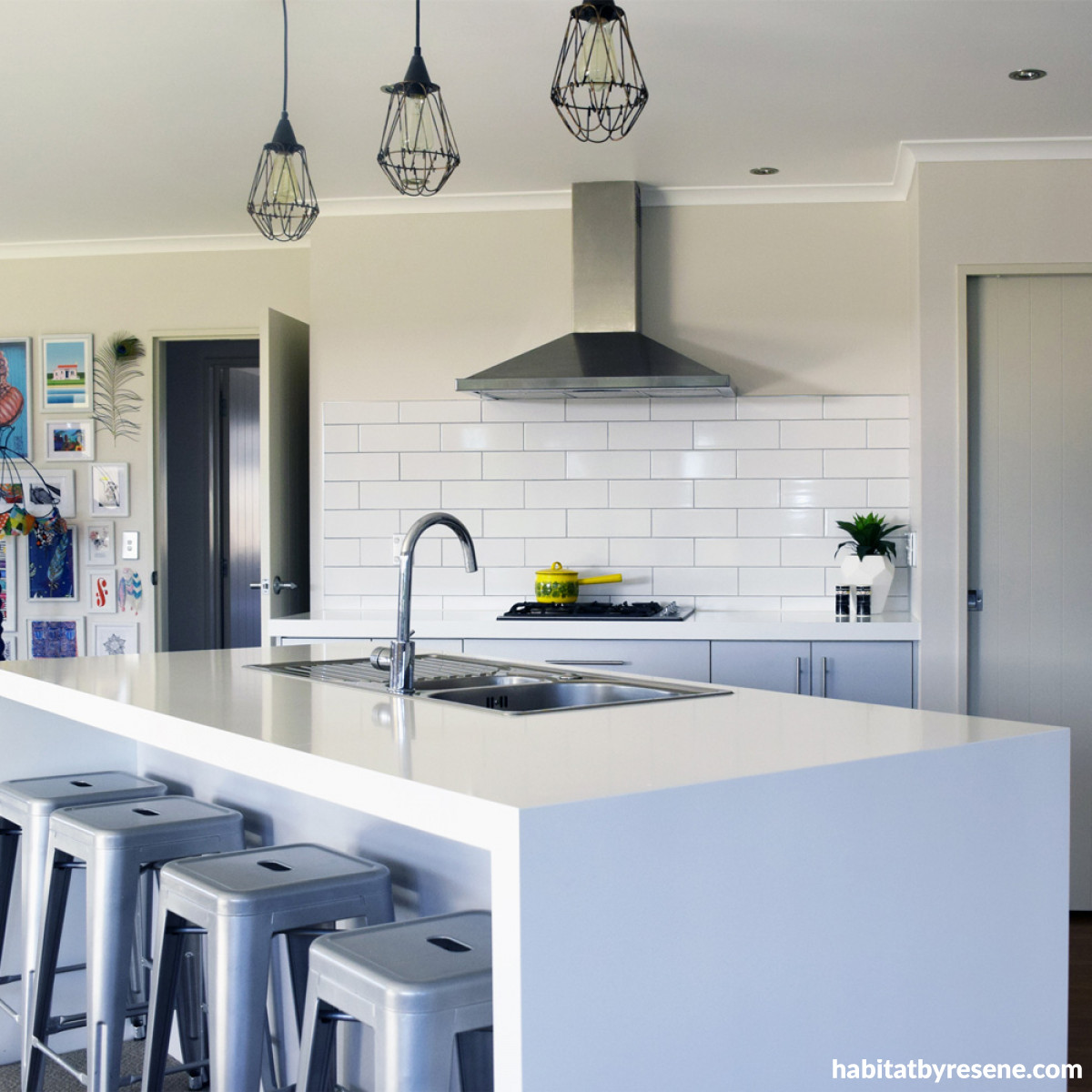 kitchen, black and white kitchen, monochromatic kitchen, resene