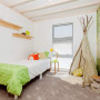 kids bedroom, children's bedroom, forest wallpaper, forest inspired bedroom, teepee, feature wall
