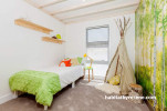 kids bedroom, children's bedroom, forest wallpaper, forest inspired bedroom, teepee, feature wall