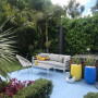 blue patio coloured pots