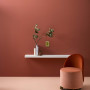 Douglas and Bec, interior, bold, tonal, rose, orange, paint, terracotta, Resene Apple Blossom