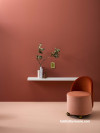 Douglas and Bec, interior, bold, tonal, rose, orange, paint, terracotta, Resene Apple Blossom