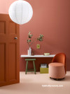 Douglas and Bec, interior, bold, tonal, rose, orange, paint, terracotta, Resene Apple Blossom