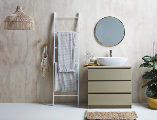 bathroom, plywood feature, plywood interior, plywood bathroom, neutral bathroom, scandi bathroom