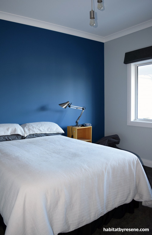 blue, feature wall, blue feature wall, duck egg blue, master bedroom
