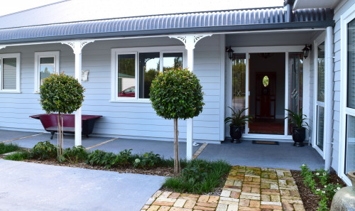 exterior, white exterior, villa, resene exterior, silver chalice