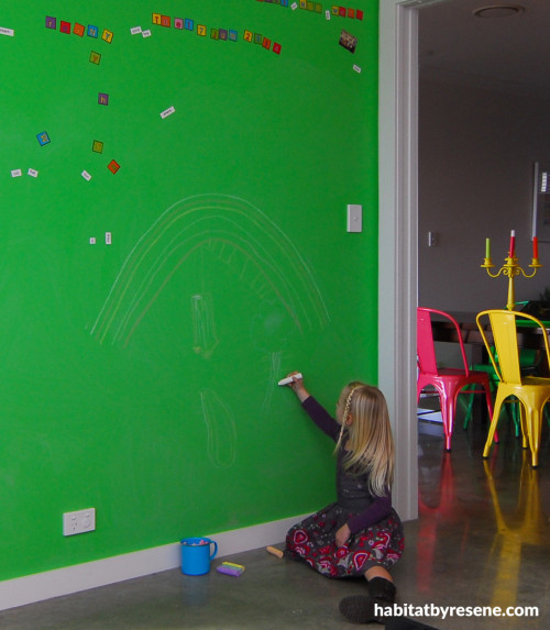 blackboard paint, chalkboard, kids DIY, children, matt, green paint 