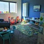 play room ideas, play room inspiration, blue play room, blue feature wall, kids room inspiration