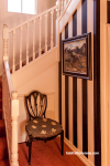 Painted stripes, stairwell, paint ideas, paint trends