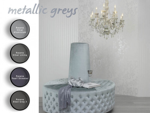 metallic greys, silver paint, interior, shades of greys, home decorating ideas