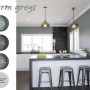 grey kitchen, grey paint, blue kitchen, interior, stormy greys, home decorating ideas 