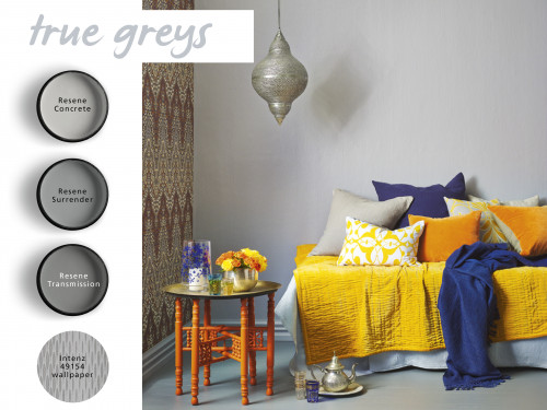 light grey room, grey wall, shades of grey, grey paint, interior, feature wall