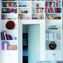 bookshelves, study, shelving, white bookshelves, living room, home office, white study 