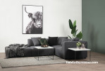 lounge, living room, green living room, green lounge, green feature wall, grey and green