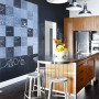 kitchen, blackboard paint, kitchen island, calendar wall, resene paint, interior design 
