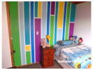 kids bedroom, children's bedroom, bright paint, colourful bedroom, feature wall