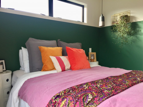 interior inspiration, bedroom inspiration, interior ideas, green interior, green paint, resene paint
