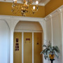 hallway, entranceway, B&B, gold entranceway, gold hallway, yellow entranceway, yellow hallway