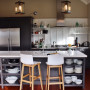 kitchen, B&B, black kitchen, black and white kitchen, monochromatic kitchen, taupe, beige
