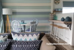 holiday house, bach, beach house, feature wall, stripes