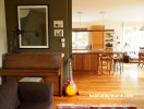 green, lounge, kitchen, green lounge, wood kitchen, rimu kitchen