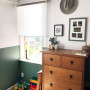 bedroom, childrens bedroom, kids bedroom, green bedroom, green feature wall, resene gondwana