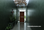 entranceway, hallway, green entranceway, green metallic paint, green hallway