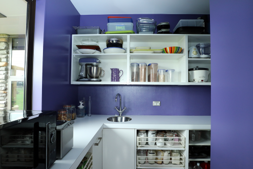 pantry, purple pantry, purple kitchen, kitchen, purple scullery, scullery