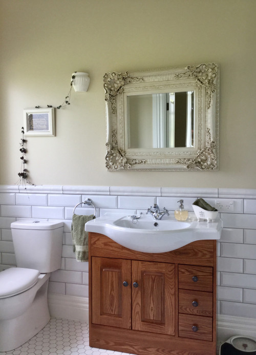bathroom, white, neutrals, french provincial