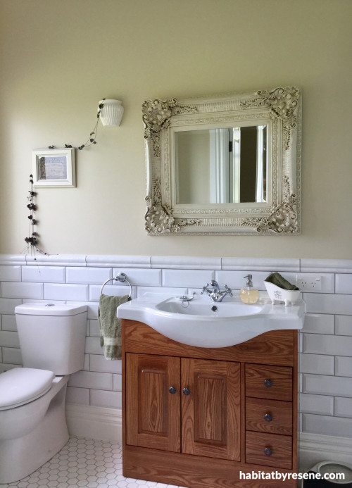 bathroom, white, neutrals, french provincial