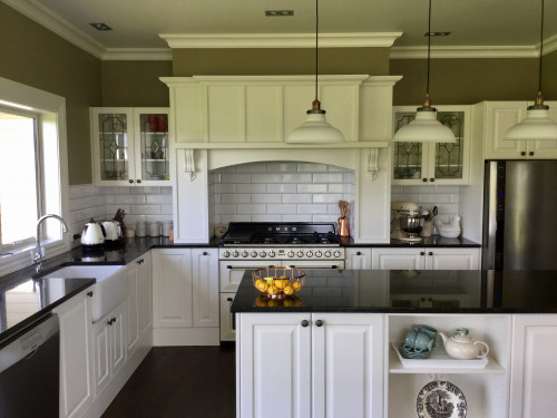 kitchen, olive, green, french provincial
