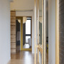 hallway, entrance hall, holiday home, architecture design, sliding door, yellow paint, interior