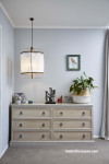 beach inspired, bedroom, blue bedroom, master bedroom, resene midwinter mist, dresser 