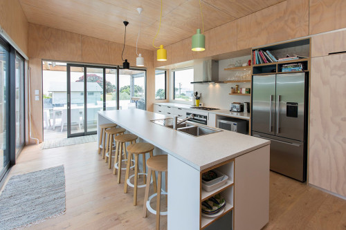 bach, white, whitewash, stains, coastal, ply, holiday homes, plywood