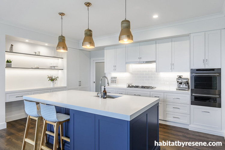 blue, kitchen, blue kitchen, modern kitchen