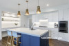 blue, kitchen, blue kitchen, modern kitchen