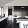 kitchen, black and white kitchen, monochromatic, blackboard paint, white kitchen, black kitchen