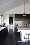 kitchen, black and white kitchen, monochromatic, blackboard paint, white kitchen, black kitchen