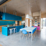 kitchen, colourful kitchen, blue kitchen, resene smitten, resene allports