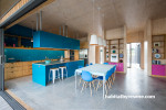 kitchen, colourful kitchen, blue kitchen, resene smitten, resene allports