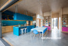 kitchen, colourful kitchen, blue kitchen, resene smitten, resene allports