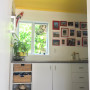 laundry inspiration, laundry ideas, colourful ceiling, bright laundry, yellow ceiling, resene