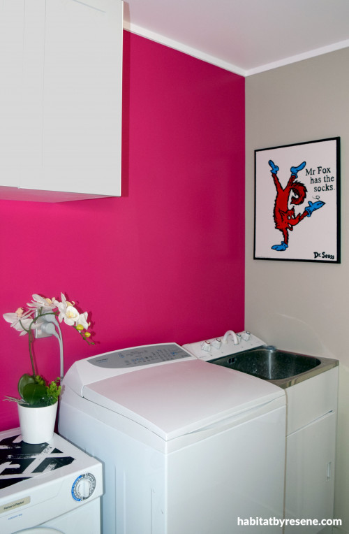 pink laundry, colour laundry, paint ideas, resene scrumptious