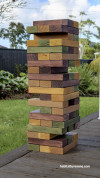 jumbo jenga, diy jenga, outdoor games, coloured jenga, outdoor jenga, resene stains